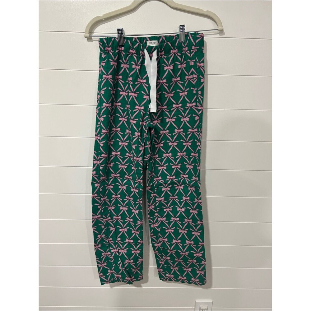 J. Crew Green and Pink Geometric Pajama Pants
